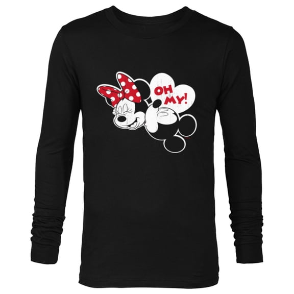 Disney Mickey & Minnie Mouse Oh My! Kiss Valentine’s Day - Long Sleeve T-Shirt for Men - Customized-Black