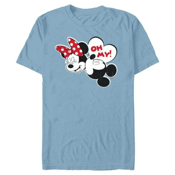 Disney Mickey & Minnie Mouse Oh My! Kiss Valentine’s Day - Short Sleeve Blended T-Shirt for Adults - Customized-Ocean Blue