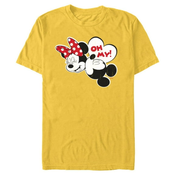 Disney Mickey & Minnie Mouse Oh My! Kiss Valentine’s Day - Short Sleeve Blended T-Shirt for Adults - Customized-Yellow