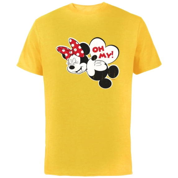 Disney Mickey & Minnie Mouse Oh My! Kiss Valentine’s Day - Short Sleeve Cotton T-Shirt for Adults - Customized-Yellow