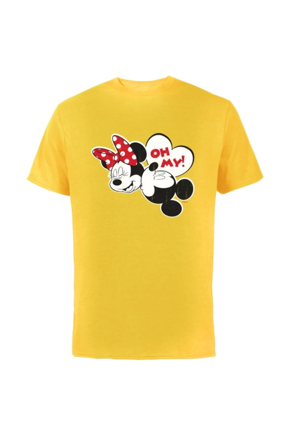 Mickey & Minnie Mouse Oh My! Kiss Valentine’s Day - Short Sleeve Cotton T-Shirt for Adults - Customized-Yellow