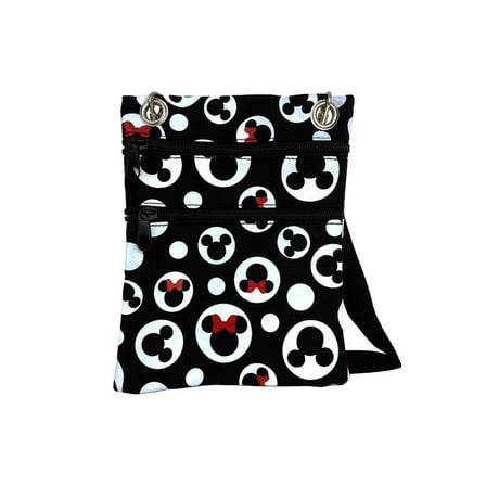 Disney Mickey & Minnie Mouse Passport Bag All-Over Print Travel Crossbody Purse