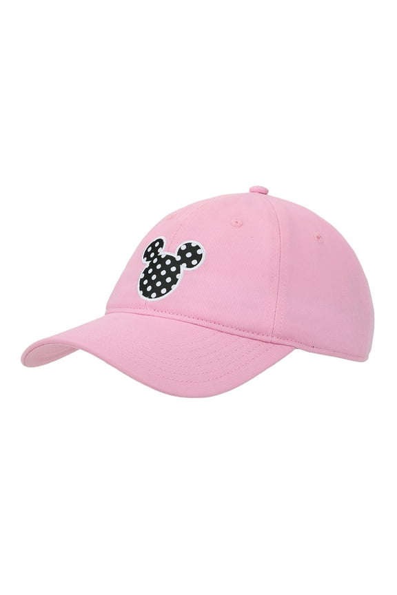 Disney Mickey & Minnie Mouse Polka Dot Ears Pink Unstructured Baseball Cap