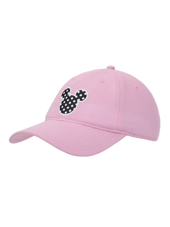 Disney Mickey & Minnie Mouse Polka Dot Ears Pink Unstructured Baseball Cap