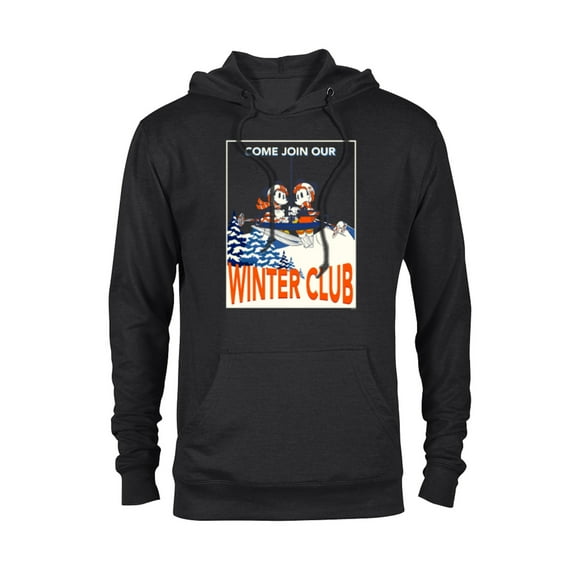 Disney Mickey & Minnie Mouse Skiing Join Our Winter Club Ski - Pullover Hoodie for Adults - Customized-Black