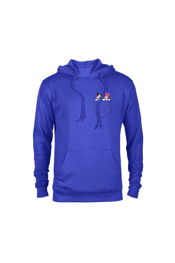 Mickey & Minnie Mouse Small Pocket Couple - Pullover Hoodie for Adults - Customized-Royal