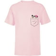 thumbnail image 1 of Disney Mickey & Minnie Mouse Small Pocket Couple - Short Sleeve T-Shirt for Kids - Customized-Soft Pink, 1 of 5