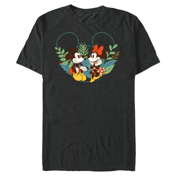 Disney Mickey & Minnie Mouse Spring Chat Botanical Garden - Short Sleeve Blended T-Shirt for Adults - Customized-Dark Heather