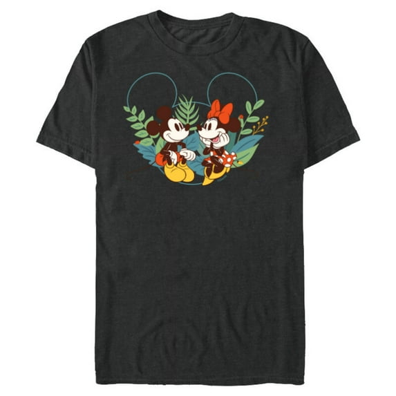 Disney Mickey & Minnie Mouse Spring Chat Botanical Garden - Short Sleeve Blended T-Shirt for Adults - Customized-Dark Heather