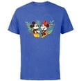 thumbnail image 1 of Disney Mickey & Minnie Mouse Spring Chat Botanical Garden - Short Sleeve Cotton T-Shirt for Adults - Customized-Royal Heather, 1 of 5