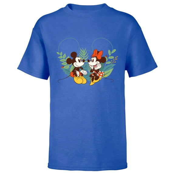 Disney Mickey & Minnie Mouse Spring Chat Botanical Garden - Short Sleeve T-Shirt for Kids - Customized-Royal