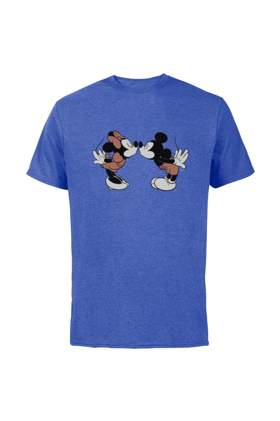 Mickey & Minnie Mouse Sweet Smooch Valentine’s Day - Short Sleeve Cotton T-Shirt for Adults - Customized-Royal Heather