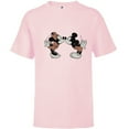 thumbnail image 1 of Disney Mickey & Minnie Mouse Sweet Smooch Valentine’s Day - Short Sleeve T-Shirt for Kids - Customized-Soft Pink, 1 of 5