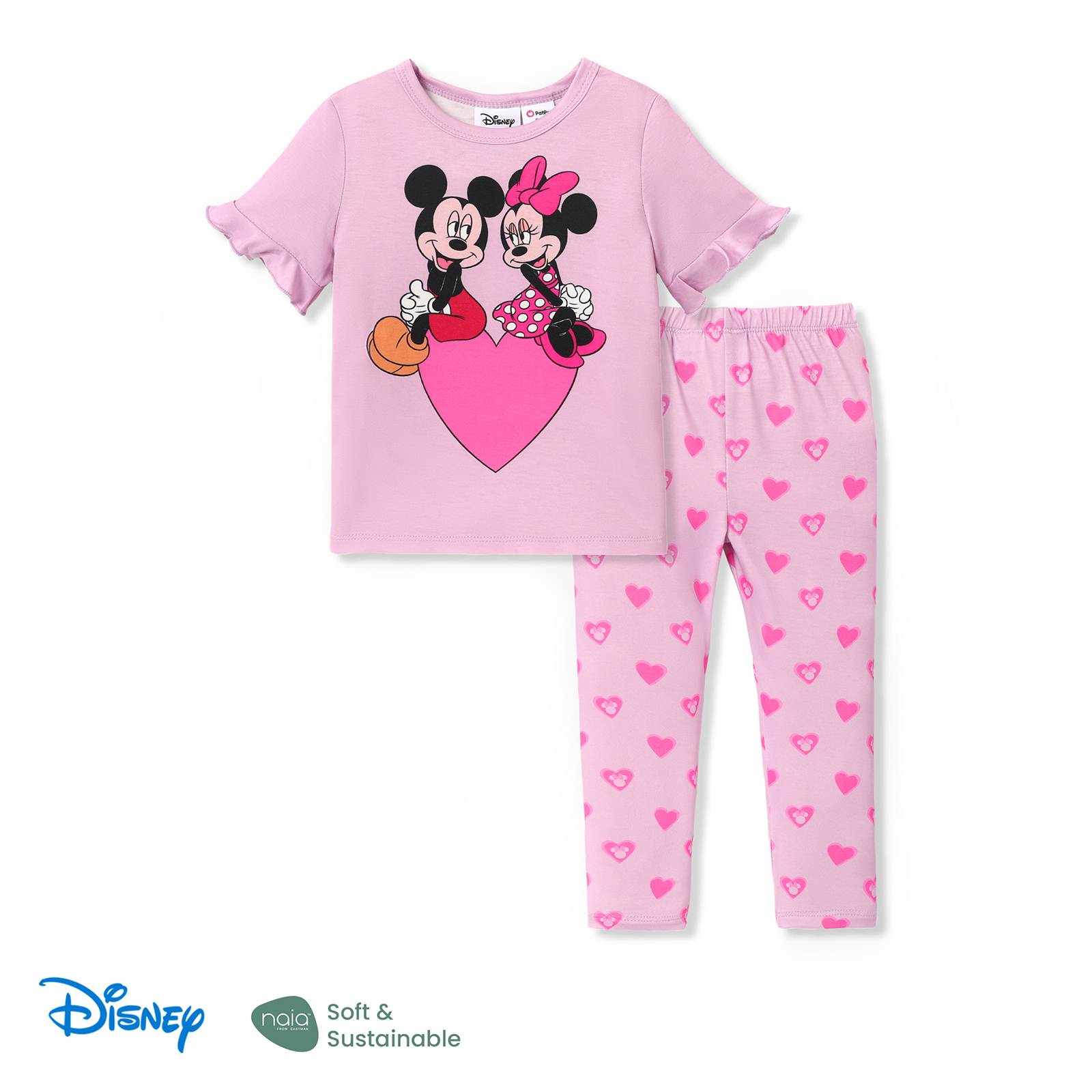 Disney Mickey Minnie Mouse Toddler Girls Love Heart Graphic T-Shirts ...