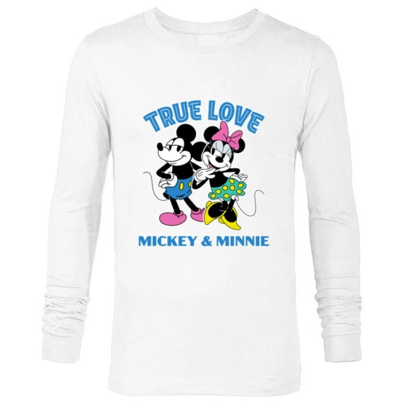 Disney Mickey & Minnie Mouse True Love Valentine’s Day - Long Sleeve T-Shirt for Men - Customized-White
