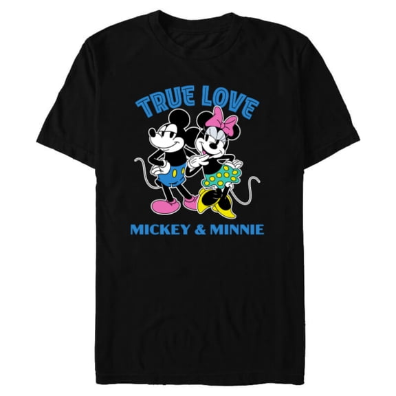 Disney Mickey & Minnie Mouse True Love Valentine’s Day - Short Sleeve Blended T-Shirt for Adults - Customized-Black
