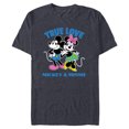 thumbnail image 1 of Disney Mickey & Minnie Mouse True Love Valentine’s Day - Short Sleeve Blended T-Shirt for Adults - Customized-Navy Heather, 1 of 5