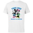 thumbnail image 1 of Disney Mickey & Minnie Mouse True Love Valentine’s Day - Short Sleeve Cotton T-Shirt for Adults - Customized-White, 1 of 5