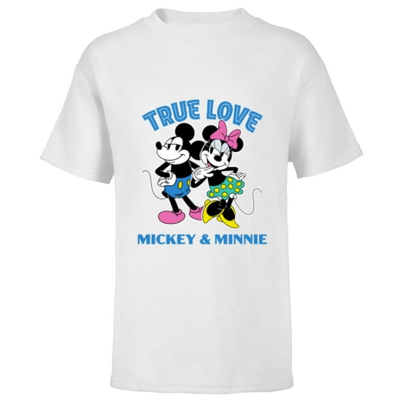 Disney Mickey & Minnie Mouse True Love Valentine’s Day - Short Sleeve T-Shirt for Kids - Customized-White