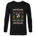 thumbnail image 1 of Disney Mickey & Minnie Mouse Ugly Christmas - Long Sleeve T-Shirt for Men - Customized-Black, 1 of 5