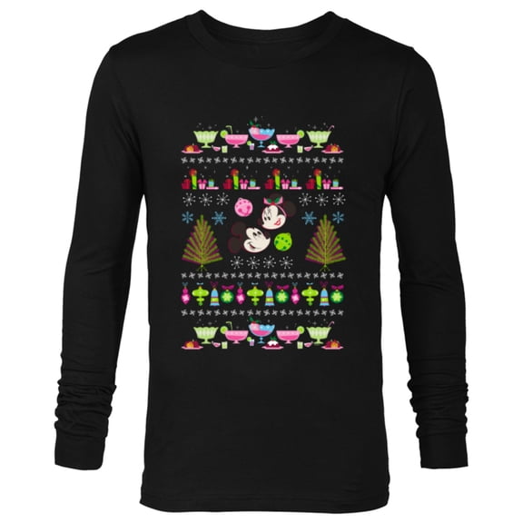 Disney Mickey & Minnie Mouse Ugly Christmas - Long Sleeve T-Shirt for Men - Customized-Black