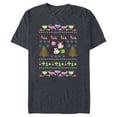 thumbnail image 1 of Disney Mickey & Minnie Mouse Ugly Christmas - Short Sleeve Blended T-Shirt for Adults - Customized-Navy Heather, 1 of 5