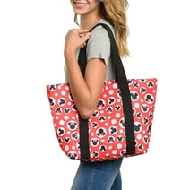 Disney Mickey & Minnie Mouse Zip Tote Bag Red Polka Dots (Women's)