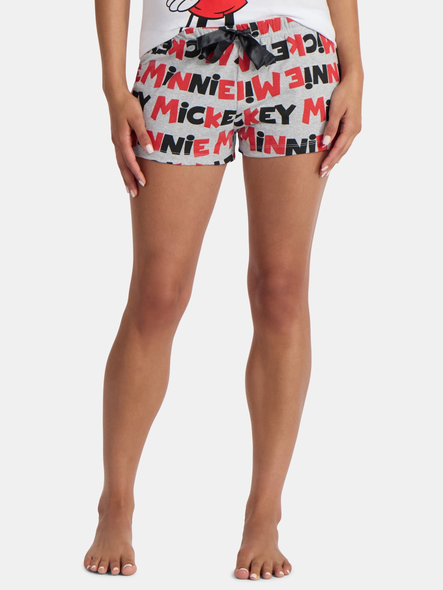 Disney Women's Mickey and Minnie Print Boxer Sleep Shorts, Sizes S-XXL
