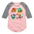 thumbnail image 1 of Disney - Mickey, Minnie, Pluto & Donald - Happy Bubble - Toddler & Youth Girls Raglan Graphic T-Shirt, 1 of 5