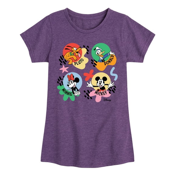 Disney - Mickey, Minnie, Pluto & Donald - Happy Bubble - Toddler & Youth Girls Short Sleeve Graphic T-Shirt