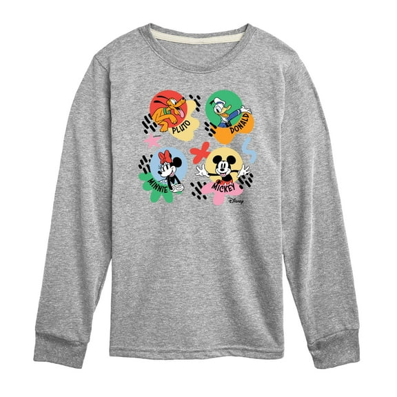 Disney - Mickey, Minnie, Pluto & Donald - Happy Bubble - Youth Long Sleeve Graphic T-Shirt
