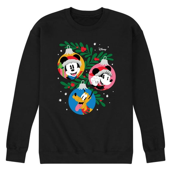 Disney - Mickey Minnie Pluto Ornaments - Men's Crew Fleece Sweatshirt Sweatshirt