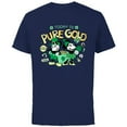 thumbnail image 1 of Disney Mickey & Minnie Pure Gold St Patrick’s Day Retro - Short Sleeve Cotton T-Shirt for Adults - Customized-Navy, 1 of 5