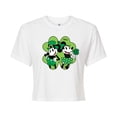 thumbnail image 1 of Disney - Mickey & Minnie Shamrock - Juniors Cropped Graphic T-Shirt, 1 of 5