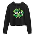 thumbnail image 1 of Disney - Mickey Minnie Shamrock - Juniors Cropped Pullover Hoodie, 1 of 5
