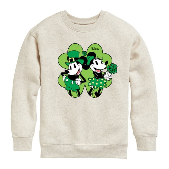Disney - Mickey Minnie Shamrock - Toddler And Youth Crewneck Fleece Sweatshirt