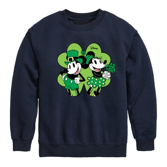 Disney - Mickey Minnie Shamrock - Toddler And Youth Crewneck Fleece Sweatshirt