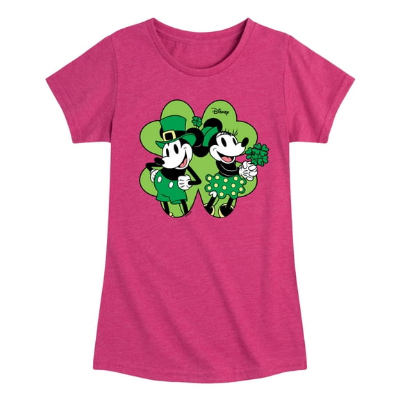 Disney - Mickey Minnie Shamrock - Toddler And Youth Girls Short Sleeve Graphic T-Shirt