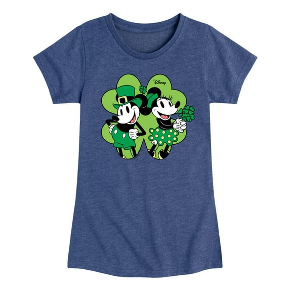Disney - Mickey Minnie Shamrock - Toddler And Youth Girls Short Sleeve Graphic T-Shirt