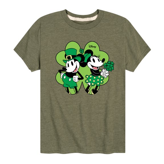 Disney - Mickey Minnie Shamrock - Toddler And Youth Short Sleeve Graphic T-Shirt