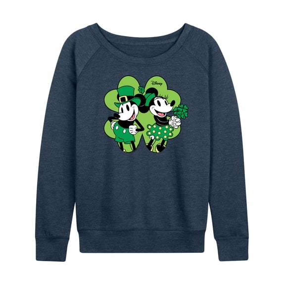 Disney - Mickey Minnie Shamrock - Women's Lightweight French Terry Long Sleeve Shirt