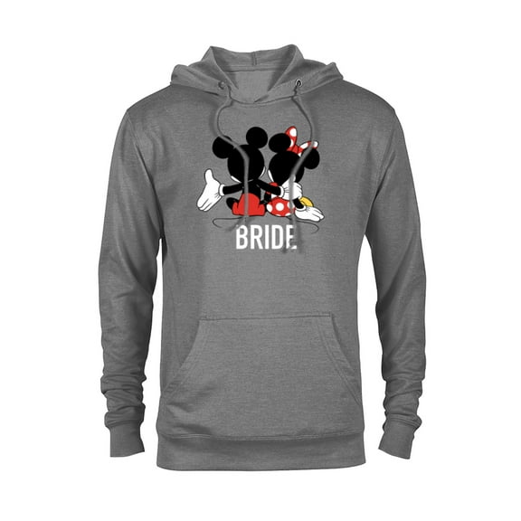 Disney Mickey & Minnie Side-by-Side Bride Honeymoon Wedding- Pullover Hoodie for Adults - Customized-Athletic Heather