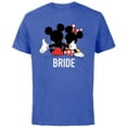 thumbnail image 1 of Disney Mickey & Minnie Side-by-Side Bride Honeymoon Wedding- Short Sleeve Cotton T-Shirt for Adults - Customized-Royal Heather, 1 of 5