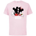 thumbnail image 1 of Disney Mickey & Minnie Side-by-Side Bride Honeymoon Wedding- Short Sleeve Cotton T-Shirt for Adults - Customized-Soft Pink, 1 of 5