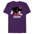 thumbnail image 1 of Disney Mickey & Minnie Side-by-Side Groom Honeymoon Wedding- Short Sleeve Blended T-Shirt for Adults - Customized-Purple, 1 of 5