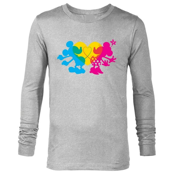 Disney Mickey & Minnie Tail Heart Valentine’s Day - Long Sleeve T-Shirt for Men - Customized-Athletic Heather