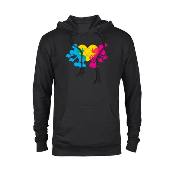 Disney Mickey & Minnie Tail Heart Valentine’s Day - Pullover Hoodie for Adults - Customized-Black