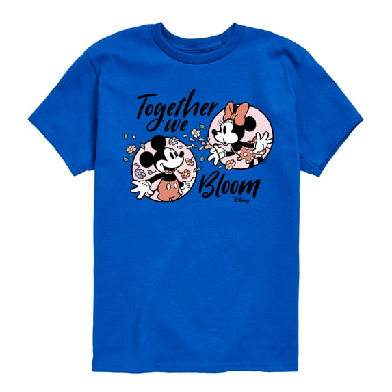 Disney - Mickey & Minnie - Together We Bloom - Youth Short Sleeve Graphic T-Shirt