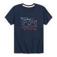 thumbnail image 1 of Disney - Mickey & Minnie Together in Neon - Youth Short Sleeve Graphic T-Shirt, 1 of 5