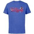 thumbnail image 1 of Disney Mickey & Minnie Valentine's Day 2026 Script Logo Trip - Short Sleeve Cotton T-Shirt for Adults - Customized-Royal Heather, 1 of 5
